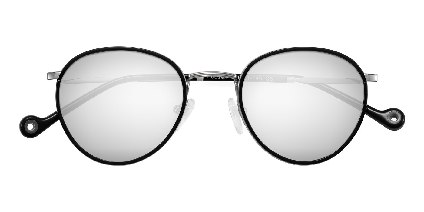 Hoosen - Black/Silver Flash Mirrored Sunglasses