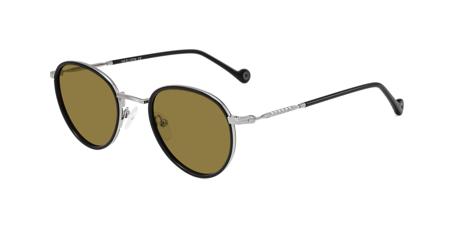 Angle of Hoosen in Black/Silver with Brown Polarized Lenses