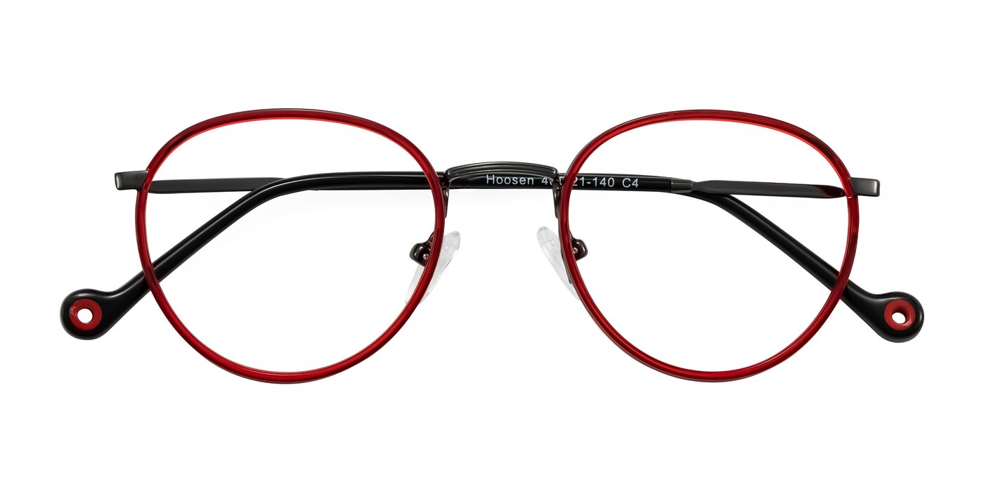 Hoosen - Red/Gunmetal Eyeglasses