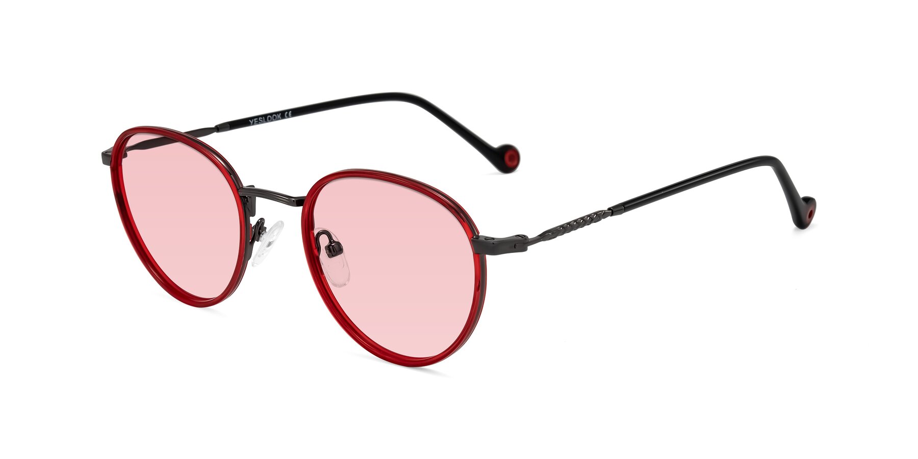 Angle of Hoosen in Red/Gunmetal with Light Garnet Tinted Lenses