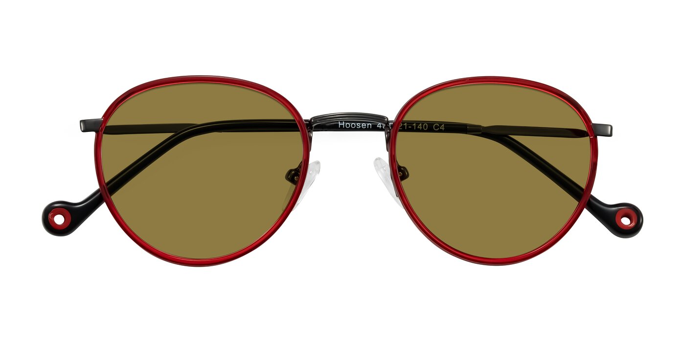 Hoosen - Red/Gunmetal Polarized Sunglasses