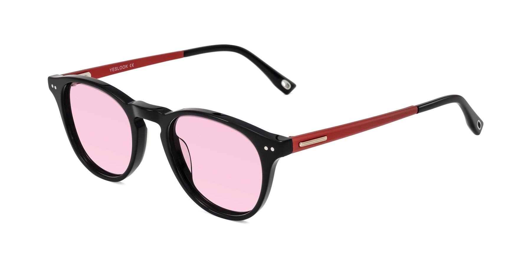 Angle of Orkid in Black/Red with Light Pink Tinted Lenses