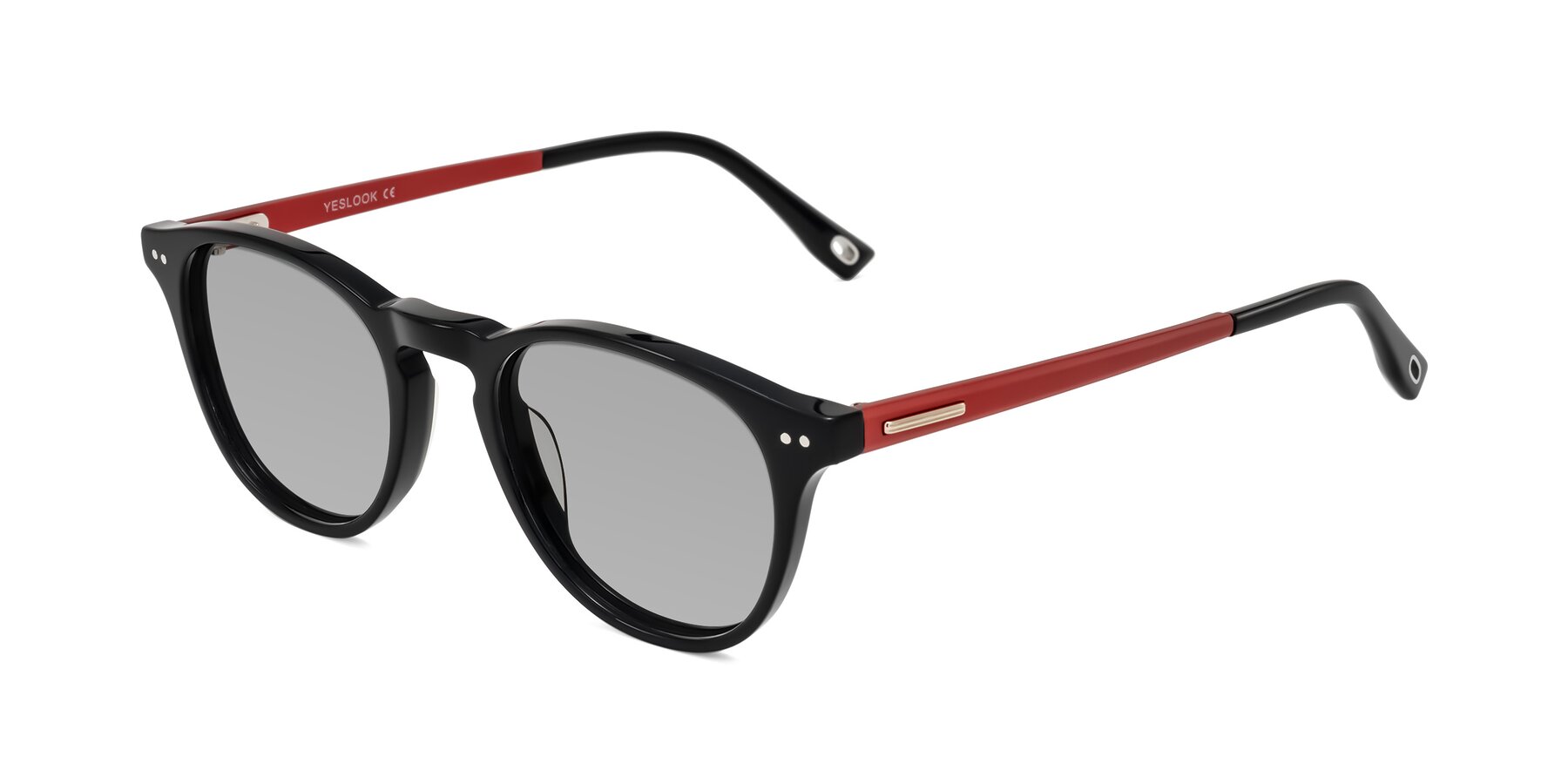 Angle of Orkid in Black/Red with Light Gray Tinted Lenses