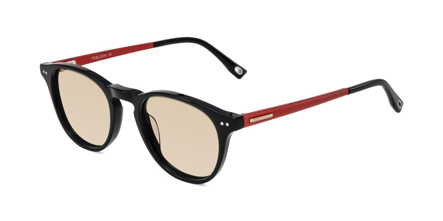 Angle of Orkid in Black/Red with Light Brown Tinted Lenses