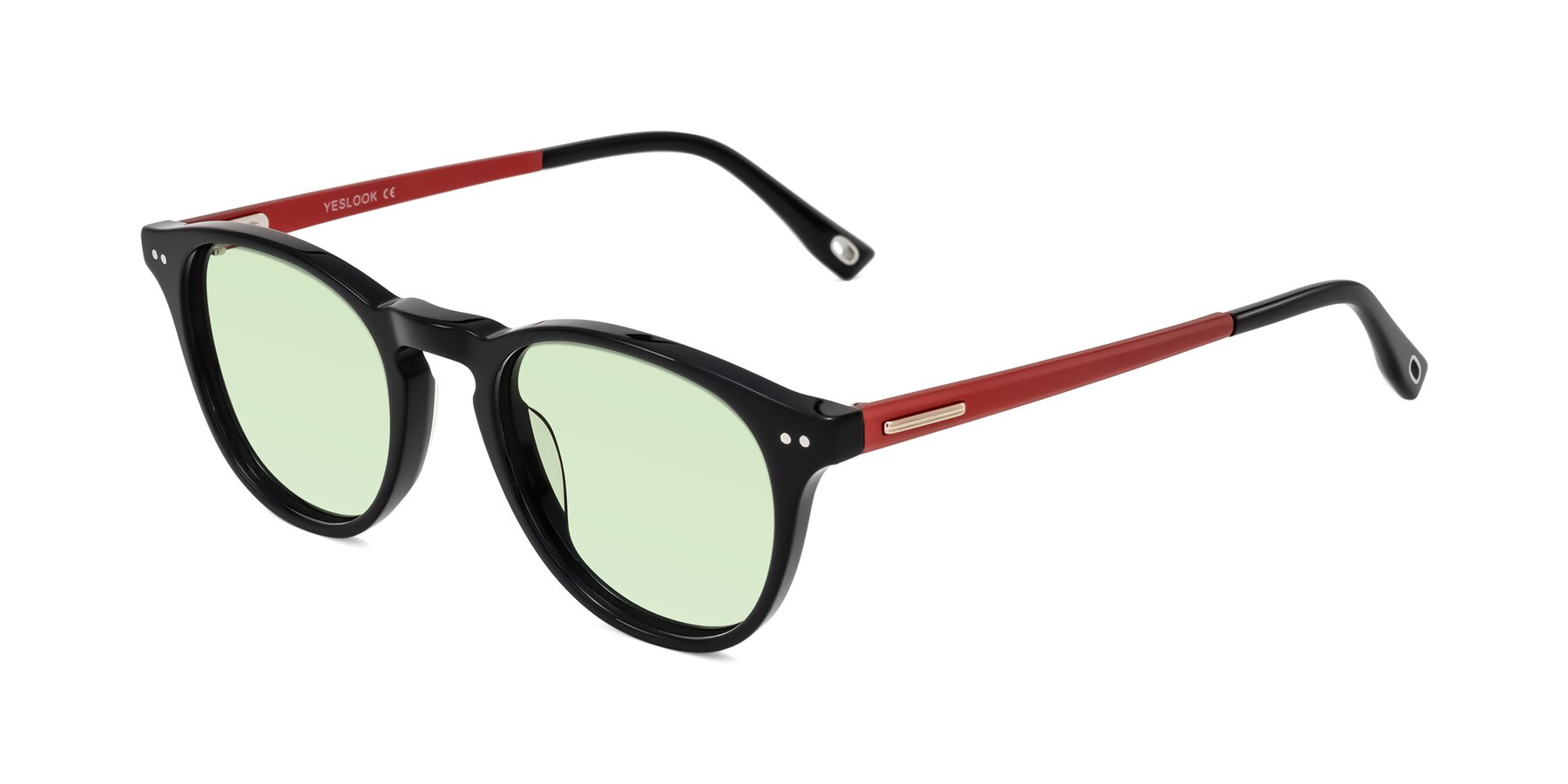 Angle of Orkid in Black/Red with Light Green Tinted Lenses