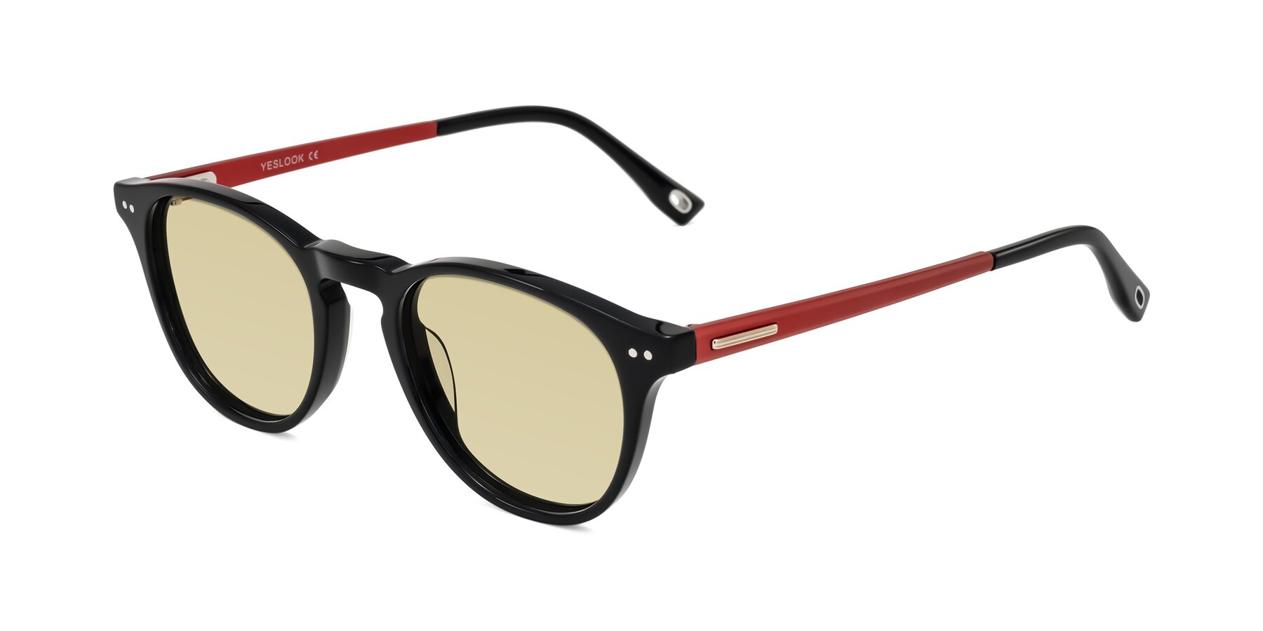 Angle of Orkid in Black/Red with Light Champagne Tinted Lenses