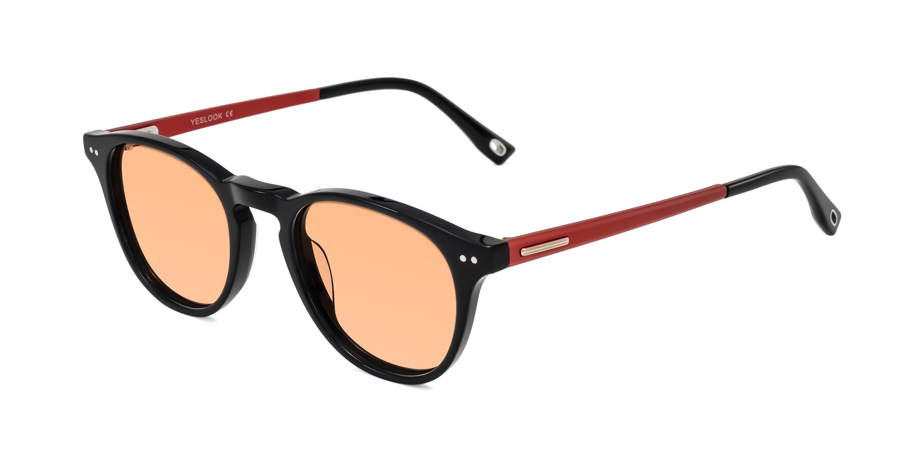 Angle of Orkid in Black/Red with Light Orange Tinted Lenses