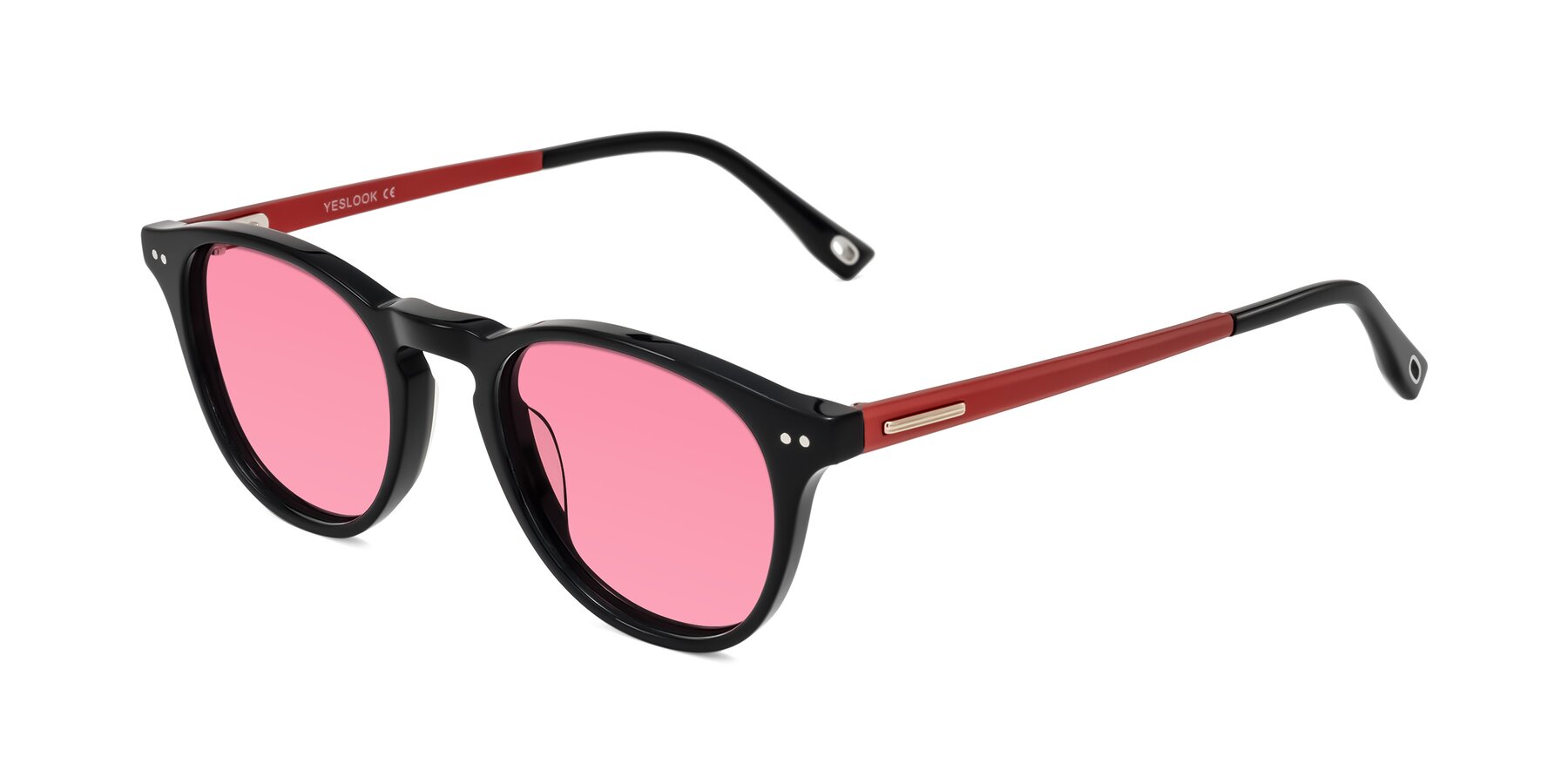 Angle of Orkid in Black/Red with Pink Tinted Lenses