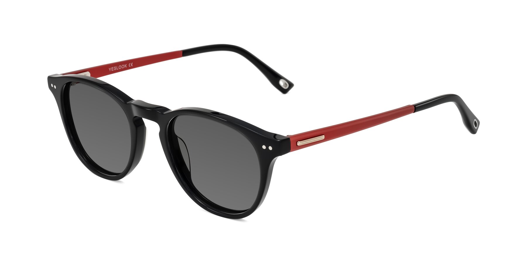 Angle of Orkid in Black/Red with Medium Gray Tinted Lenses