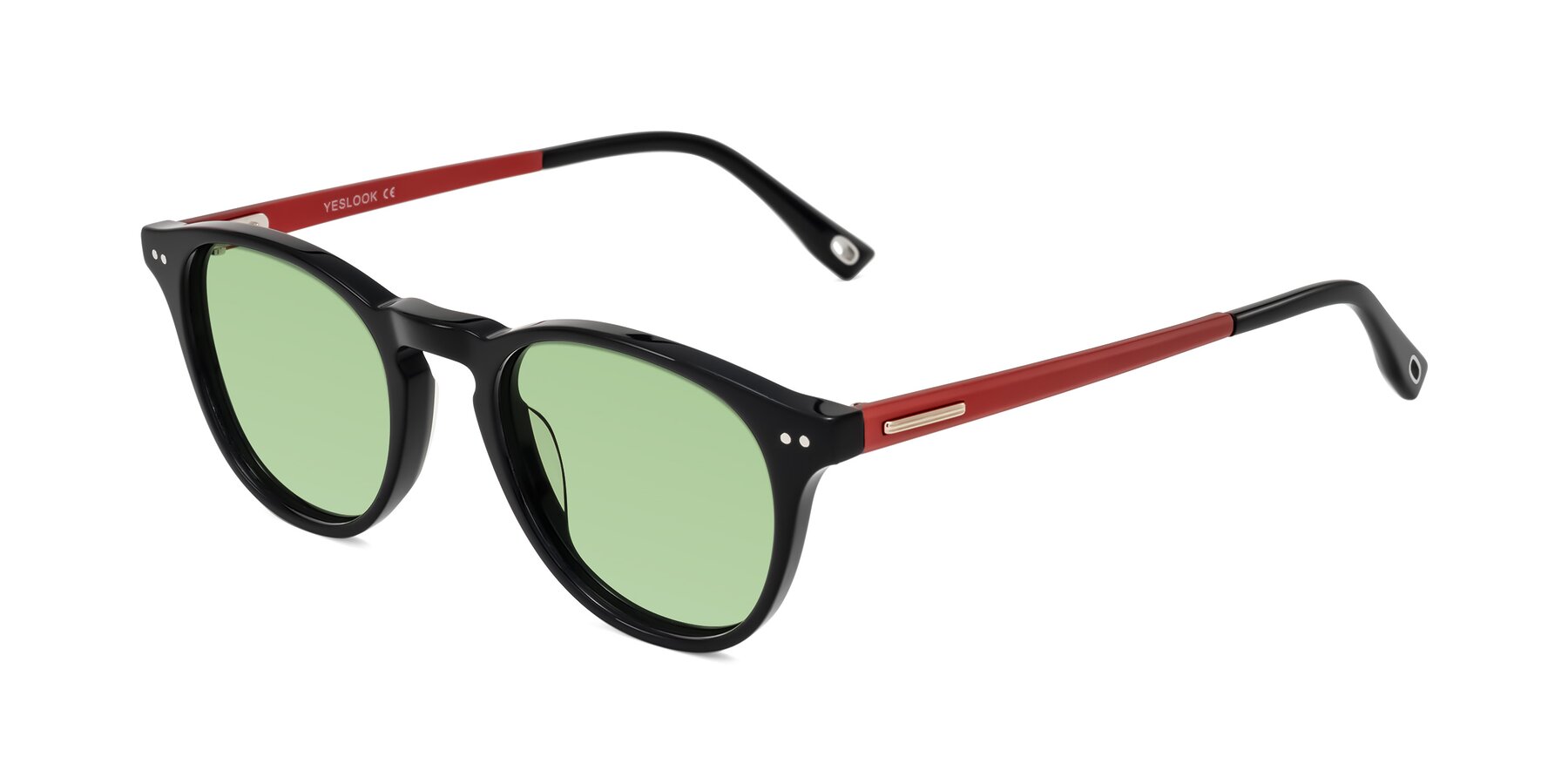 Angle of Orkid in Black/Red with Medium Green Tinted Lenses