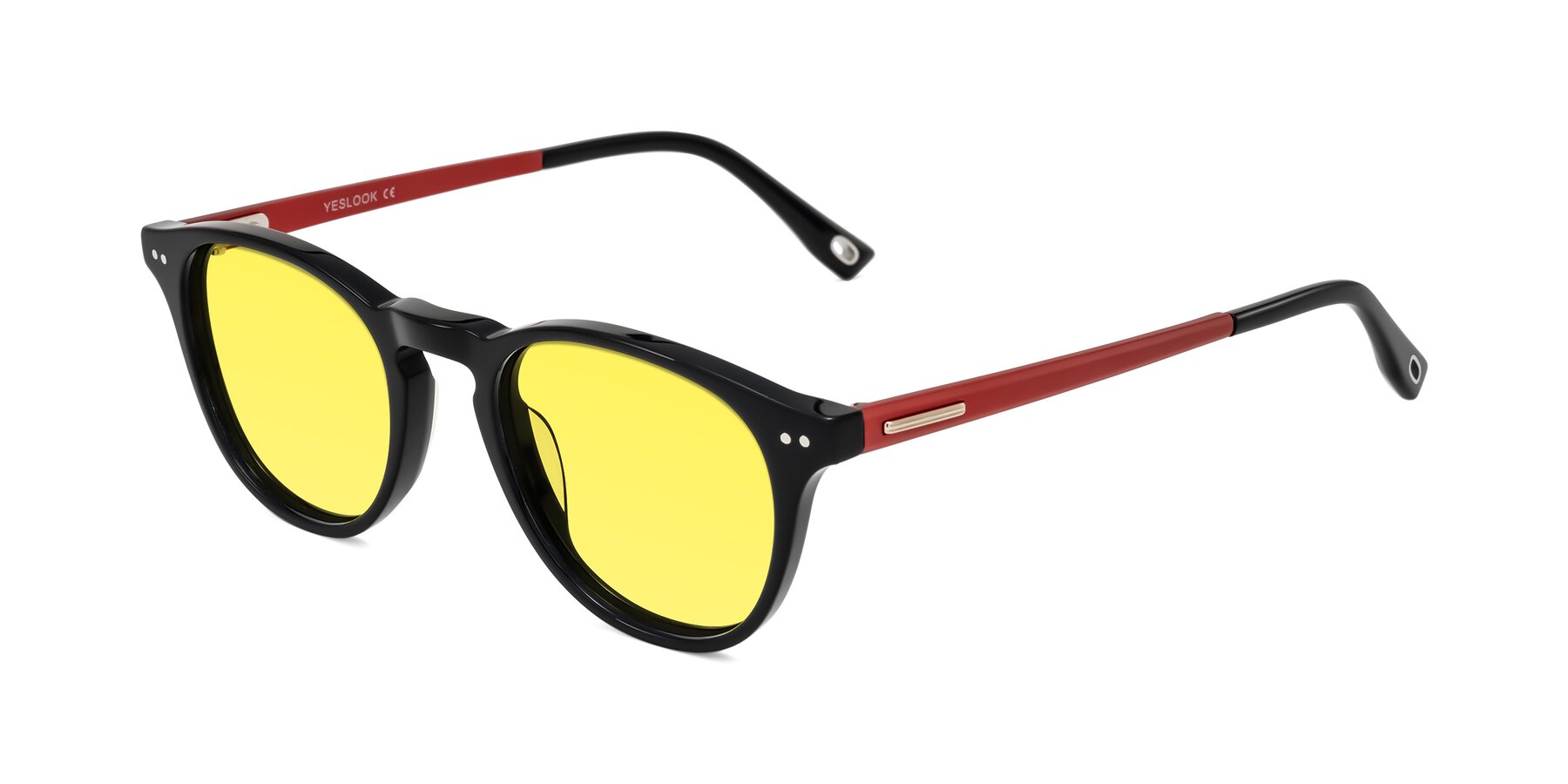 Angle of Orkid in Black/Red with Medium Yellow Tinted Lenses