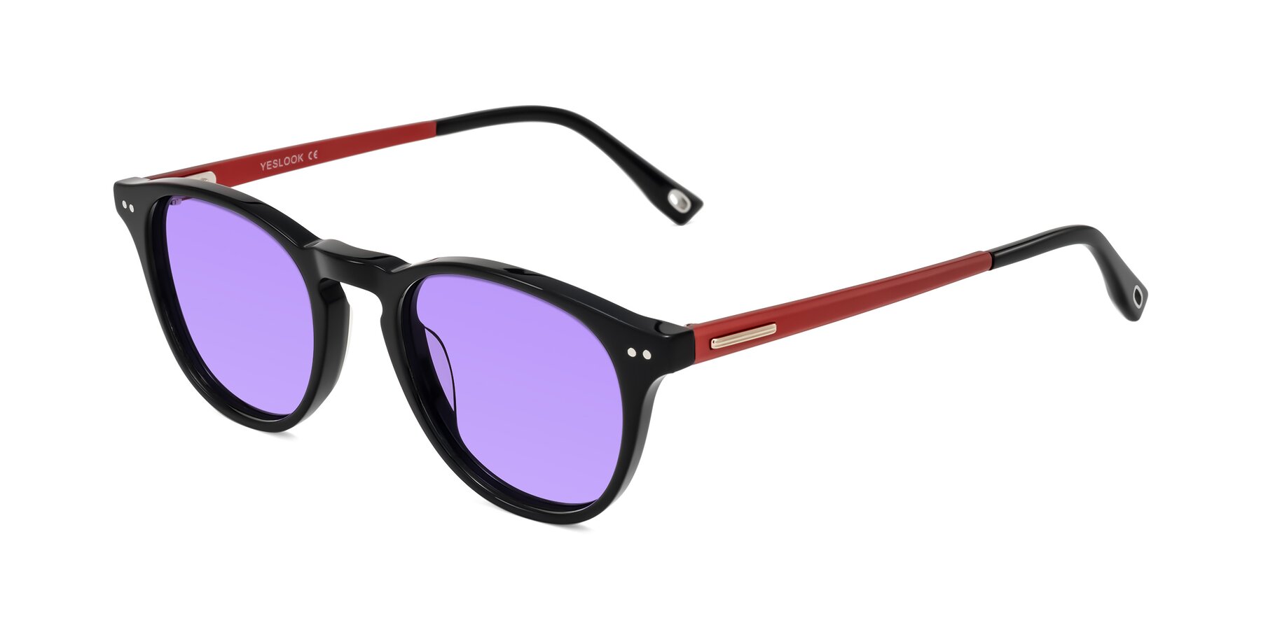Angle of Orkid in Black/Red with Medium Purple Tinted Lenses