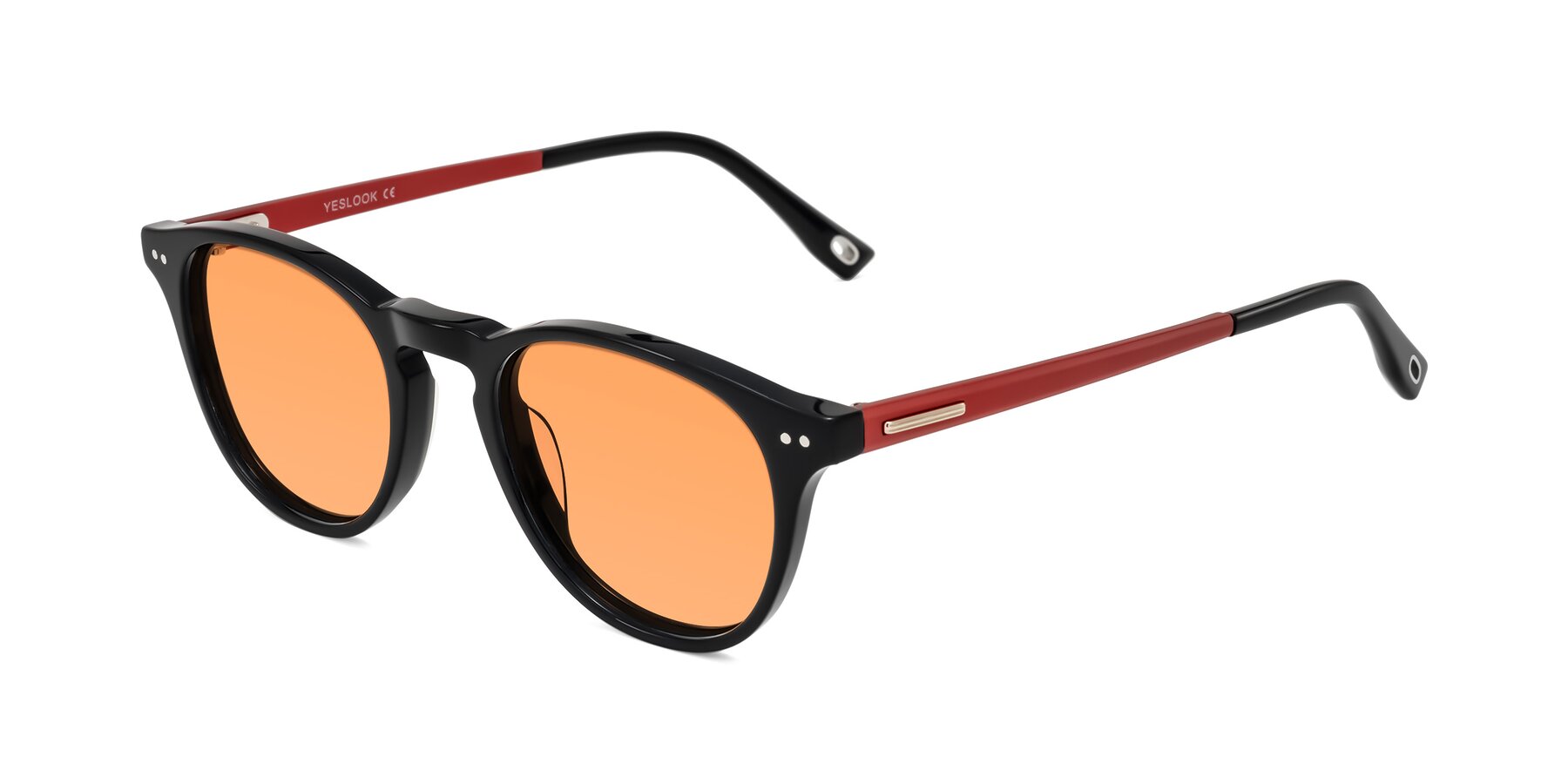Angle of Orkid in Black/Red with Medium Orange Tinted Lenses