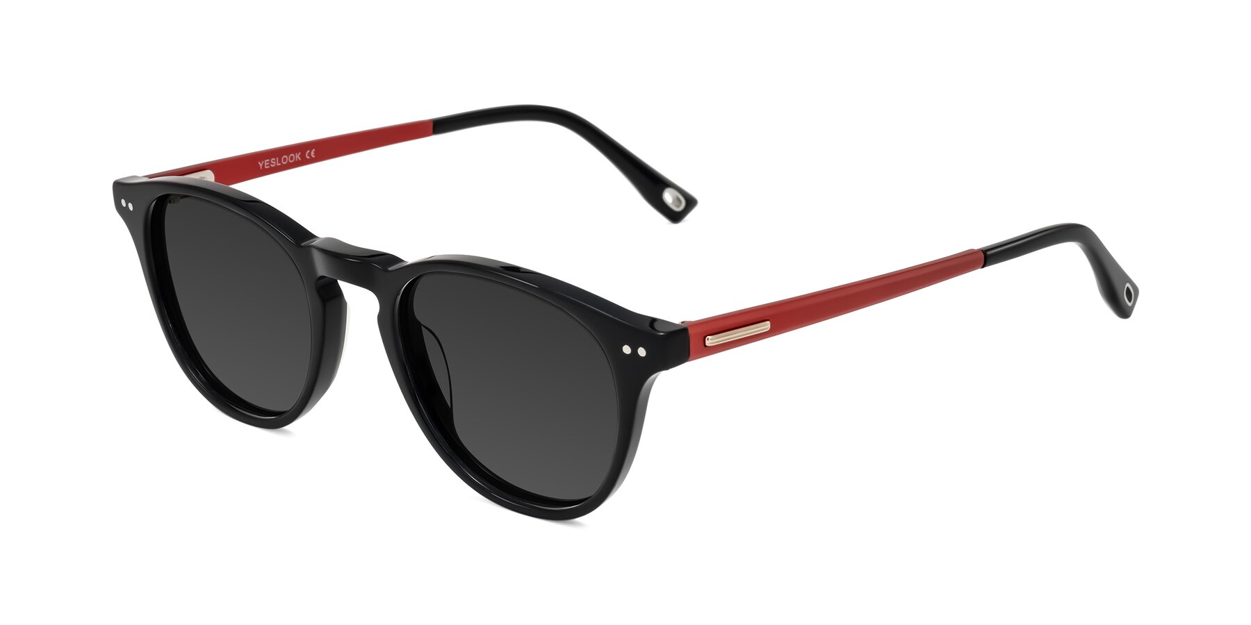 Angle of Orkid in Black/Red with Gray Tinted Lenses