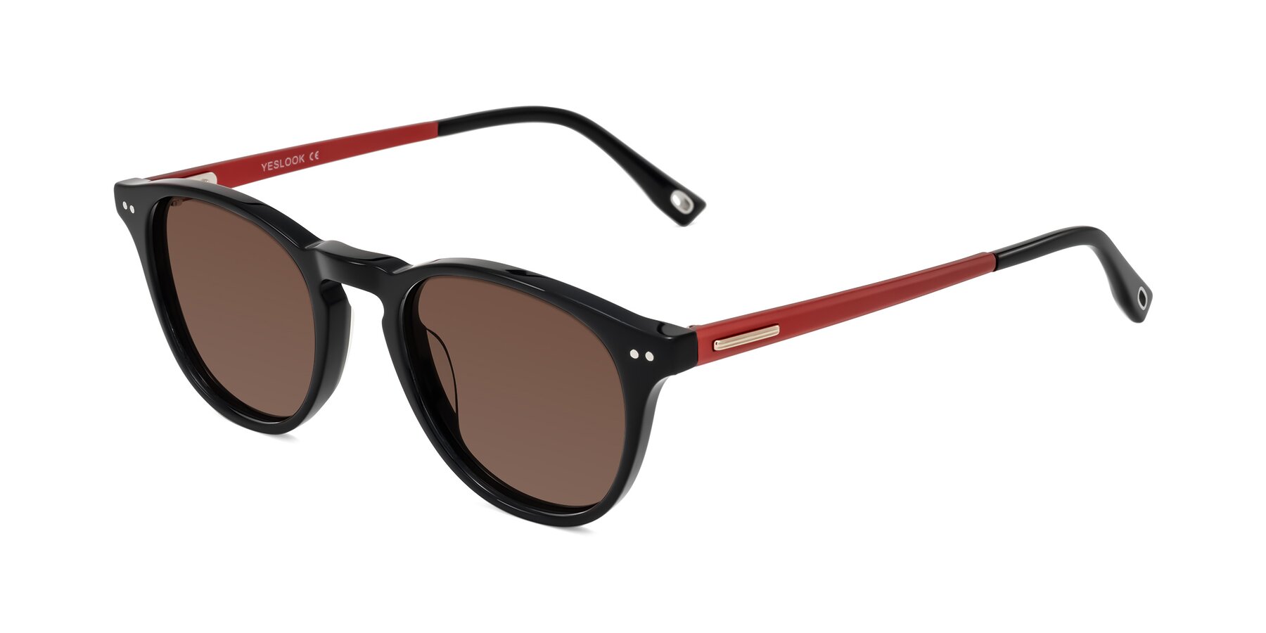 Angle of Orkid in Black/Red with Brown Tinted Lenses