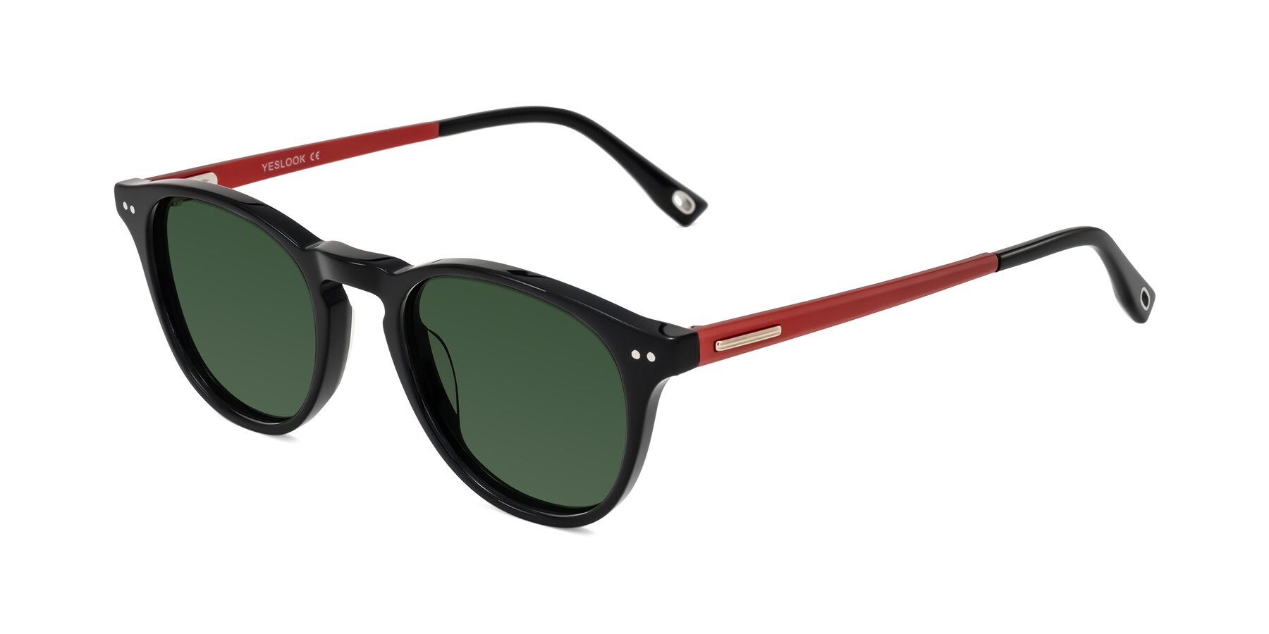 Angle of Orkid in Black/Red with Green Tinted Lenses