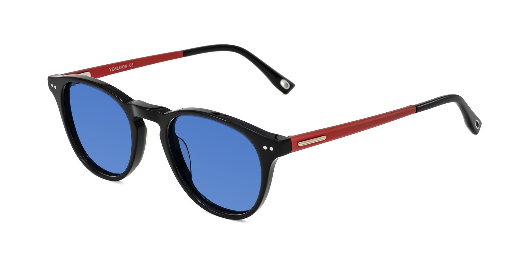 Angle of Orkid in Black/Red with Blue Tinted Lenses