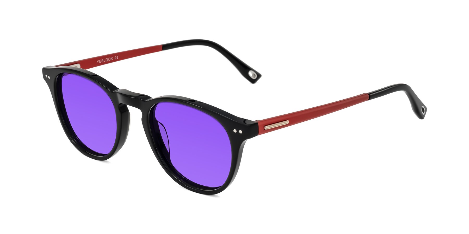 Angle of Orkid in Black/Red with Purple Tinted Lenses