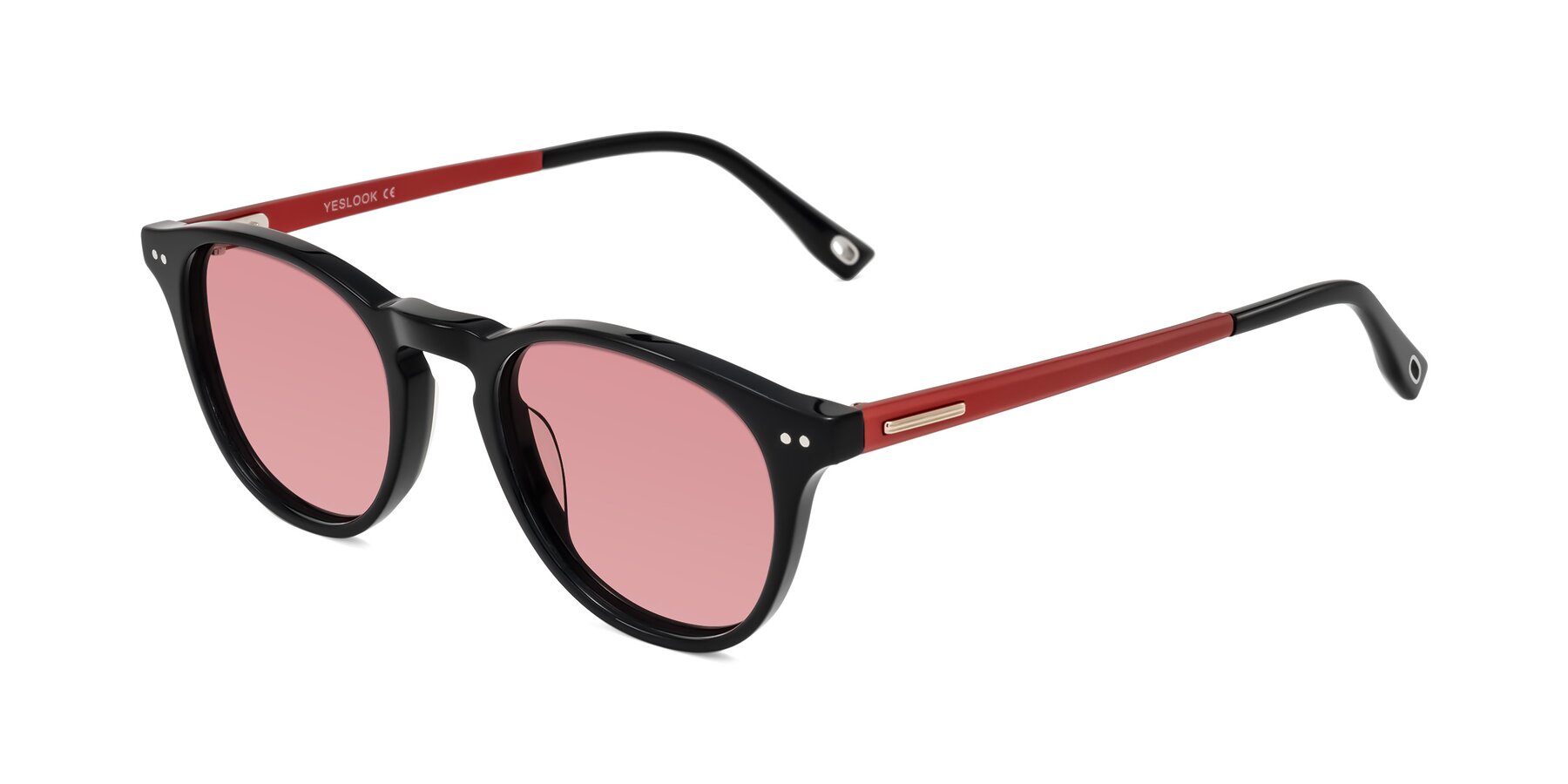 Angle of Orkid in Black/Red with Medium Garnet Tinted Lenses