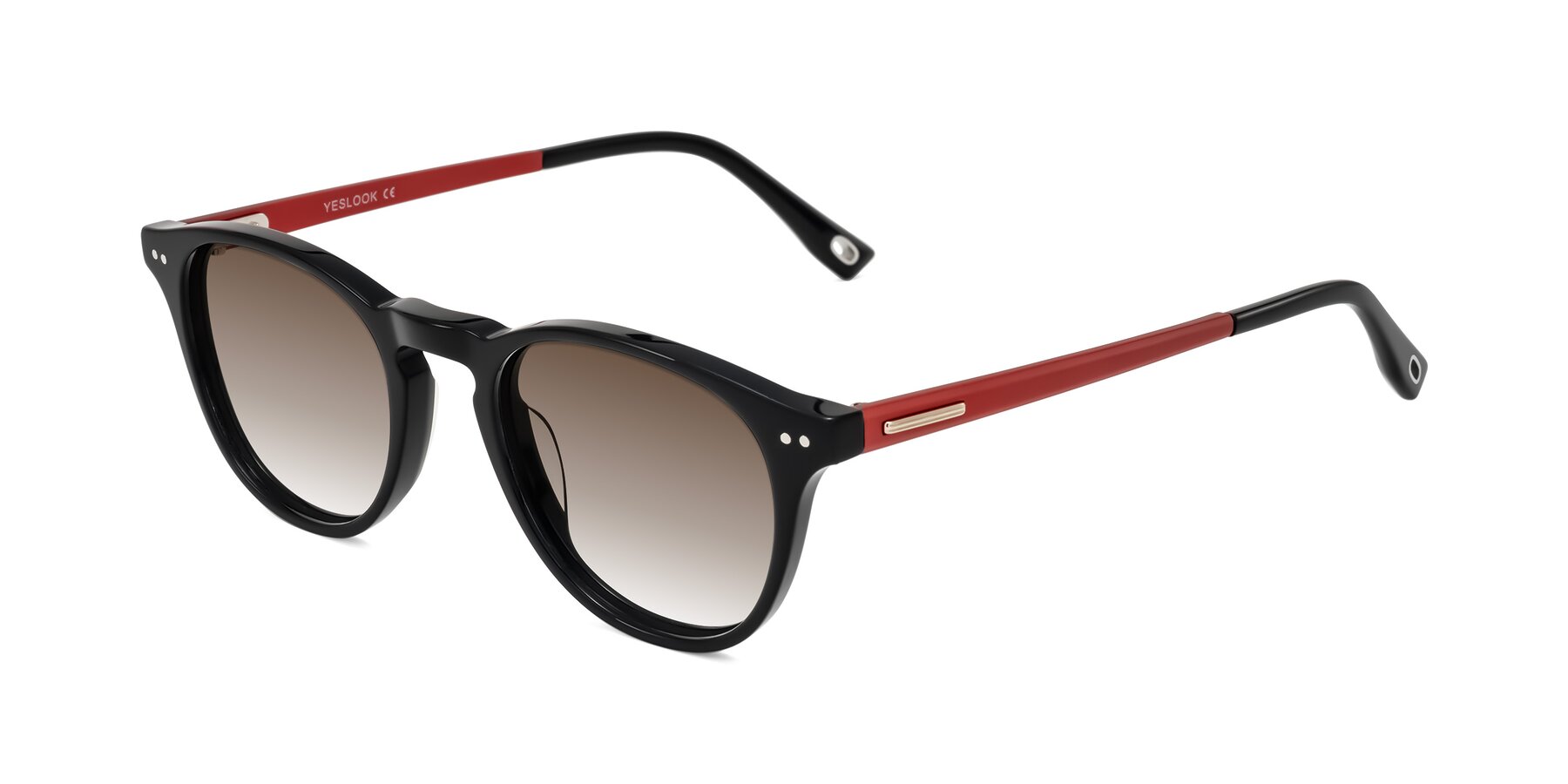 Angle of Orkid in Black/Red with Brown Gradient Lenses