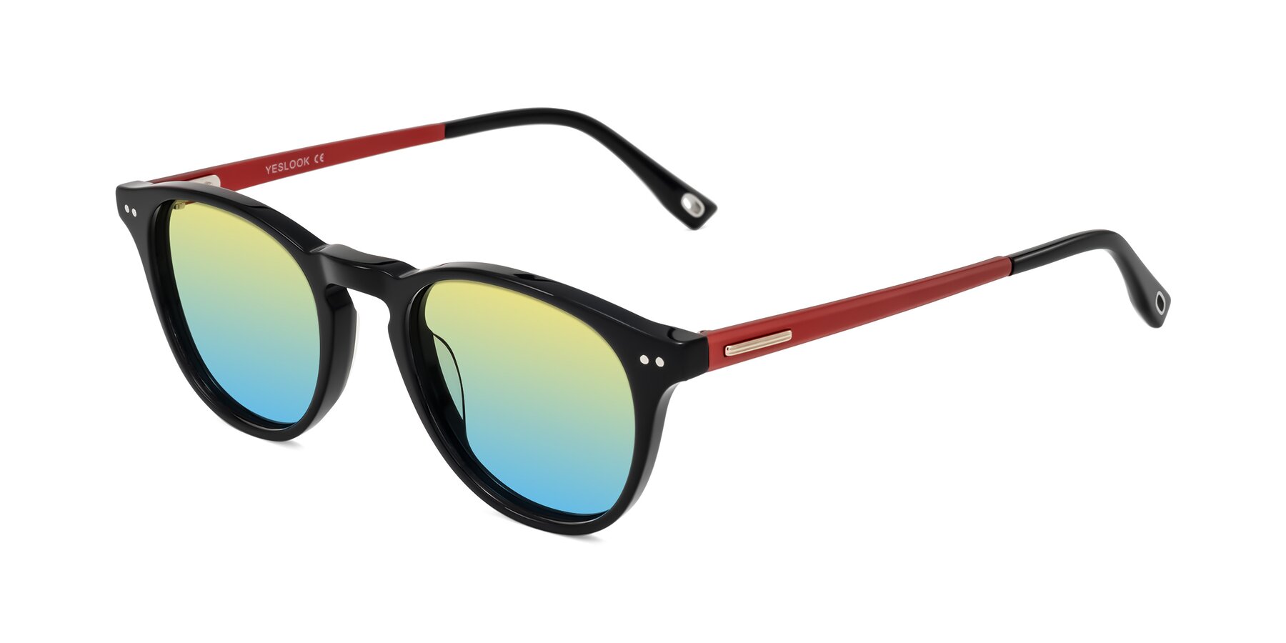 Angle of Orkid in Black/Red with Yellow / Blue Gradient Lenses