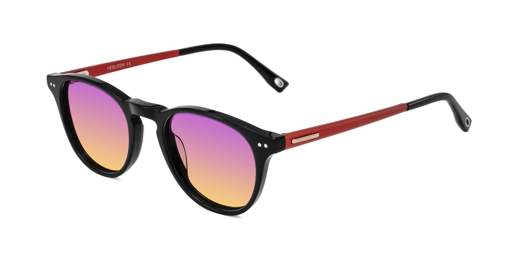 Angle of Orkid in Black/Red with Purple / Yellow Gradient Lenses