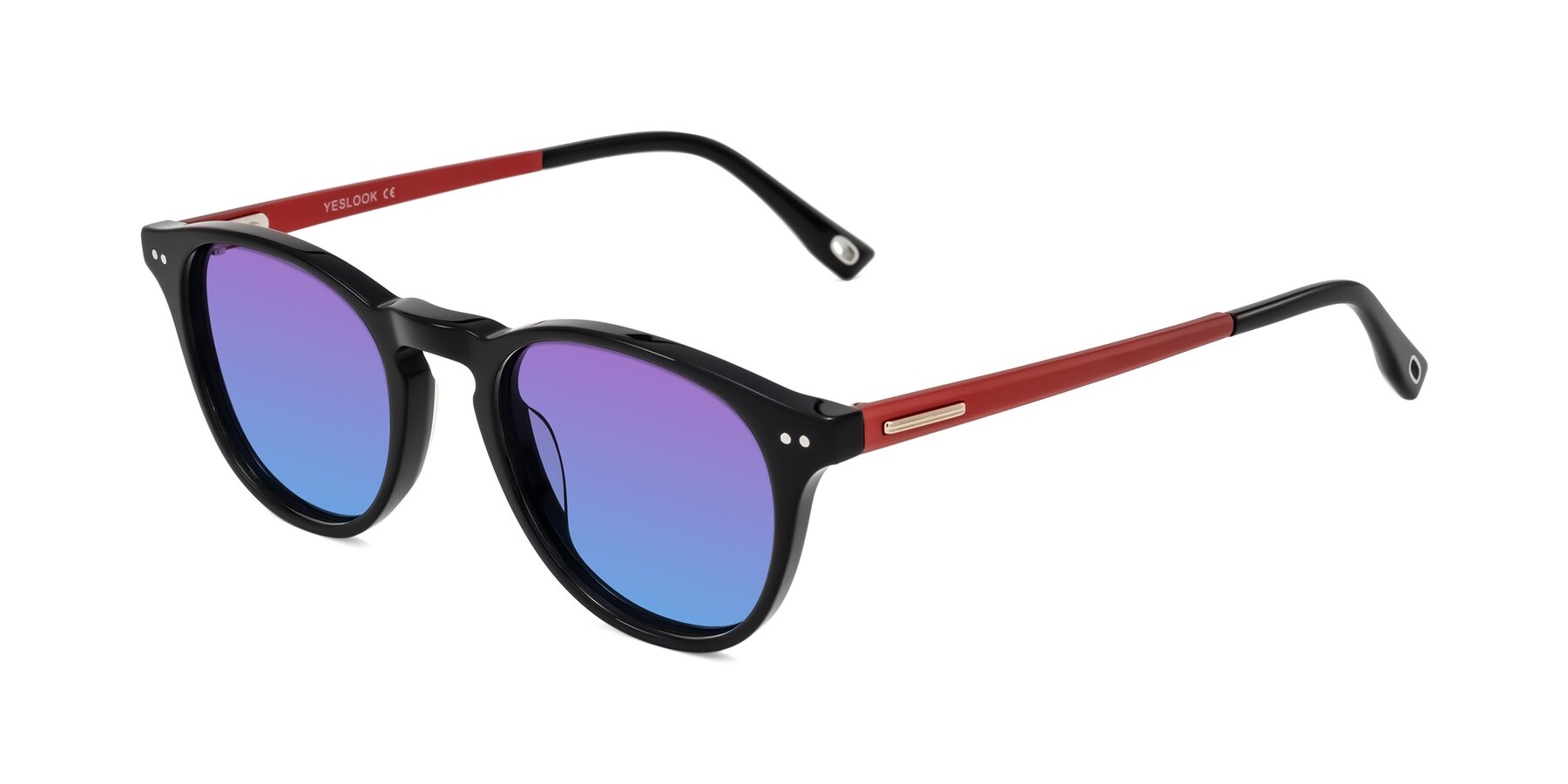 Angle of Orkid in Black/Red with Purple / Blue Gradient Lenses