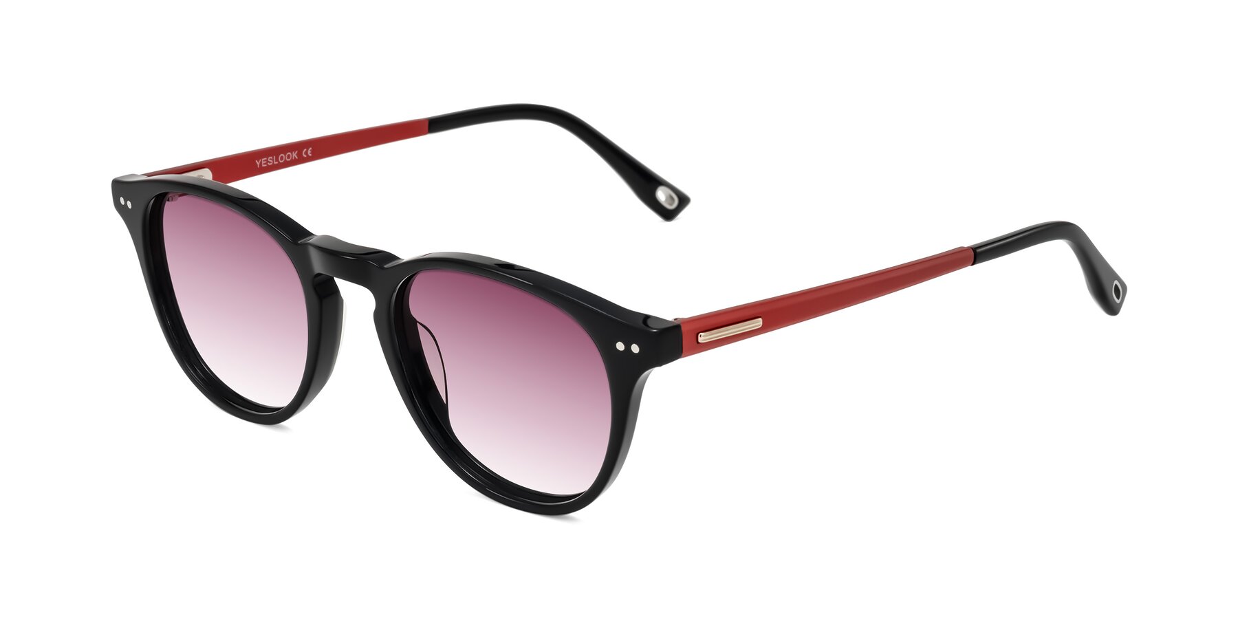 Angle of Orkid in Black/Red with Wine Gradient Lenses