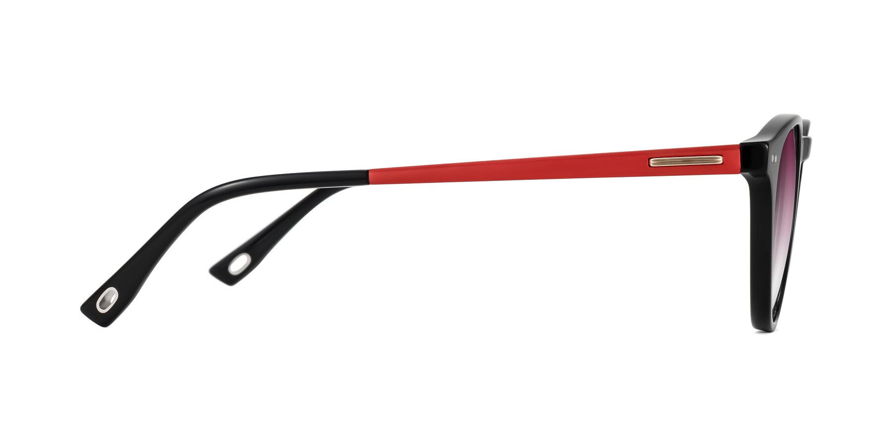 Side of Orkid in Black/Red with Wine Gradient Lenses