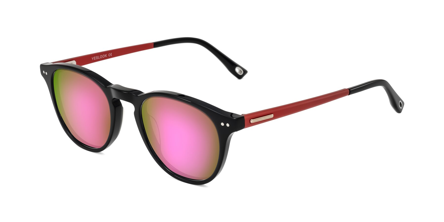 Angle of Orkid in Black/Red with Pink Mirrored Lenses