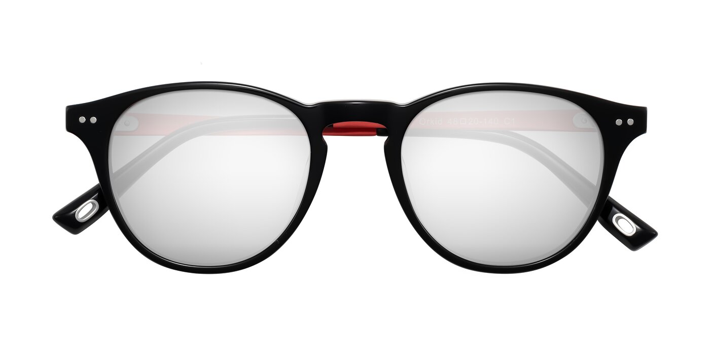 Orkid - Black/Red Flash Mirrored Sunglasses