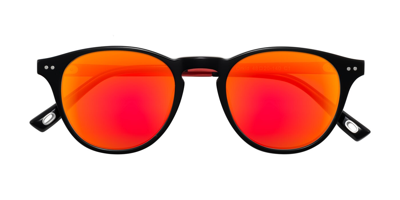 Orkid - Black/Red Flash Mirrored Sunglasses