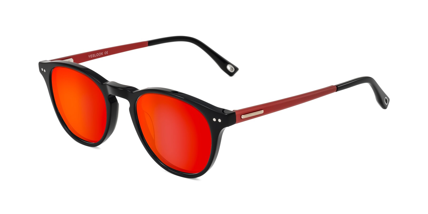 Angle of Orkid in Black/Red with Red Gold Mirrored Lenses