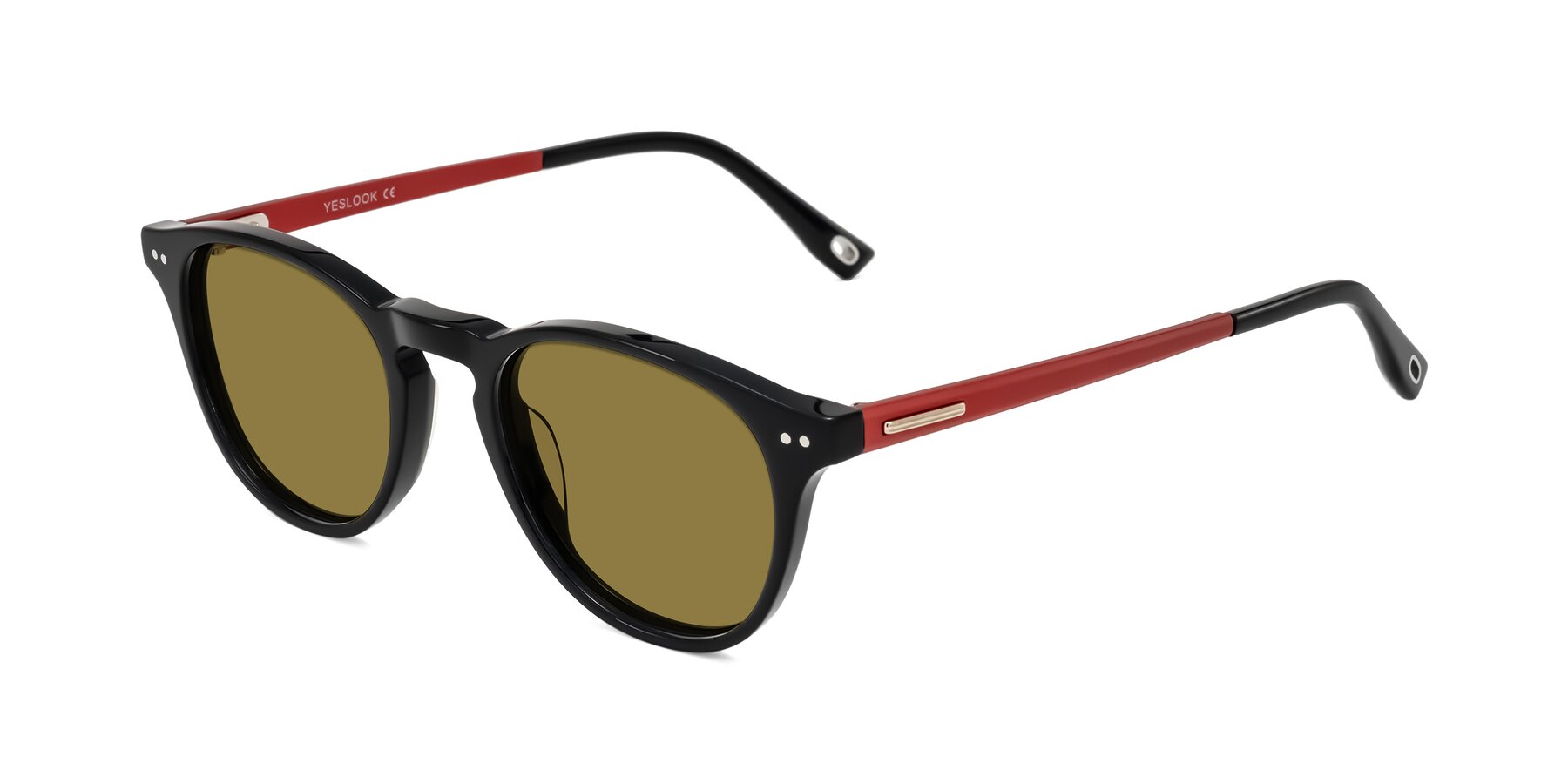 Angle of Orkid in Black/Red with Brown Polarized Lenses