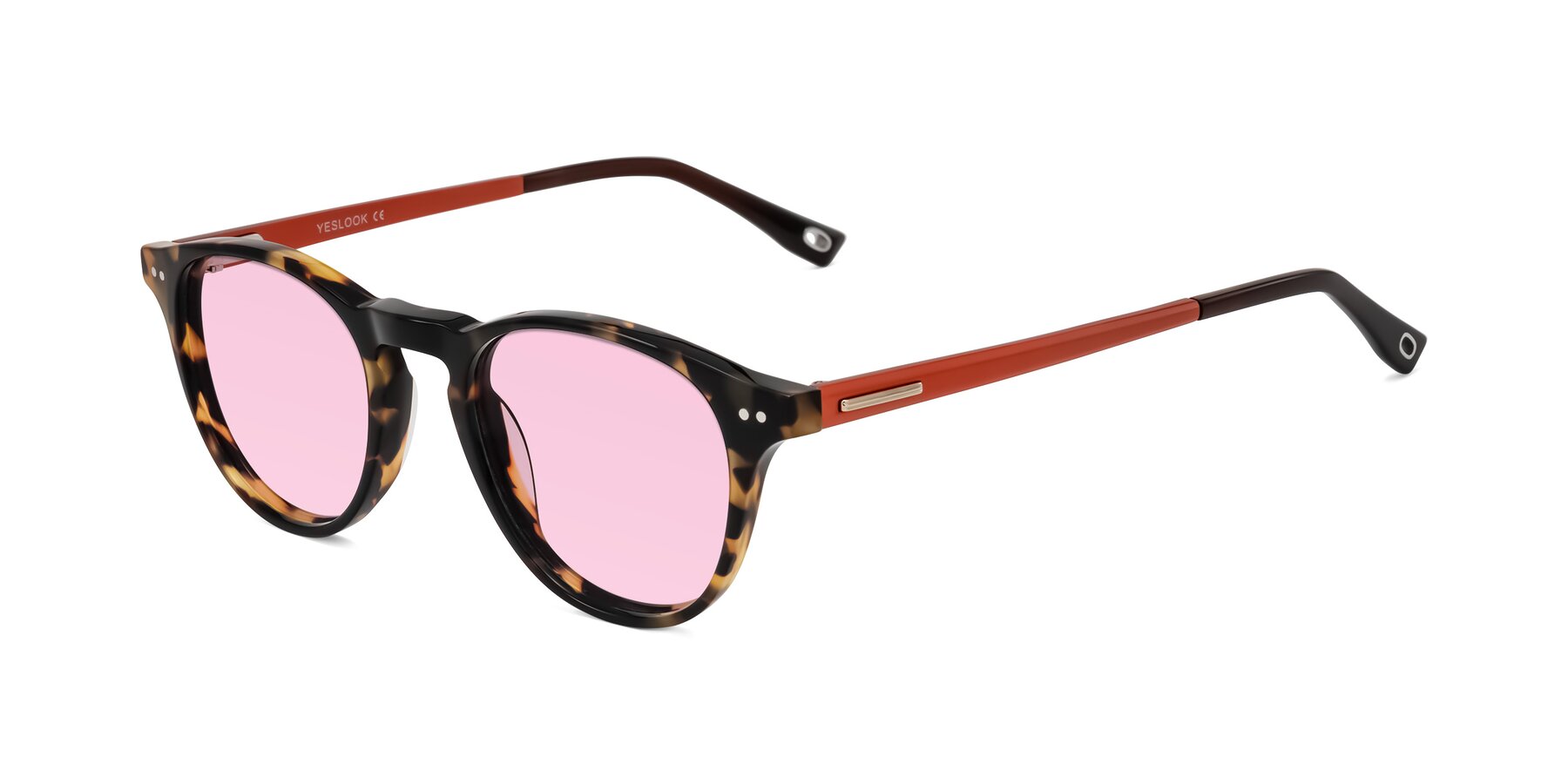Angle of Orkid in Tortoise/Orange with Light Pink Tinted Lenses