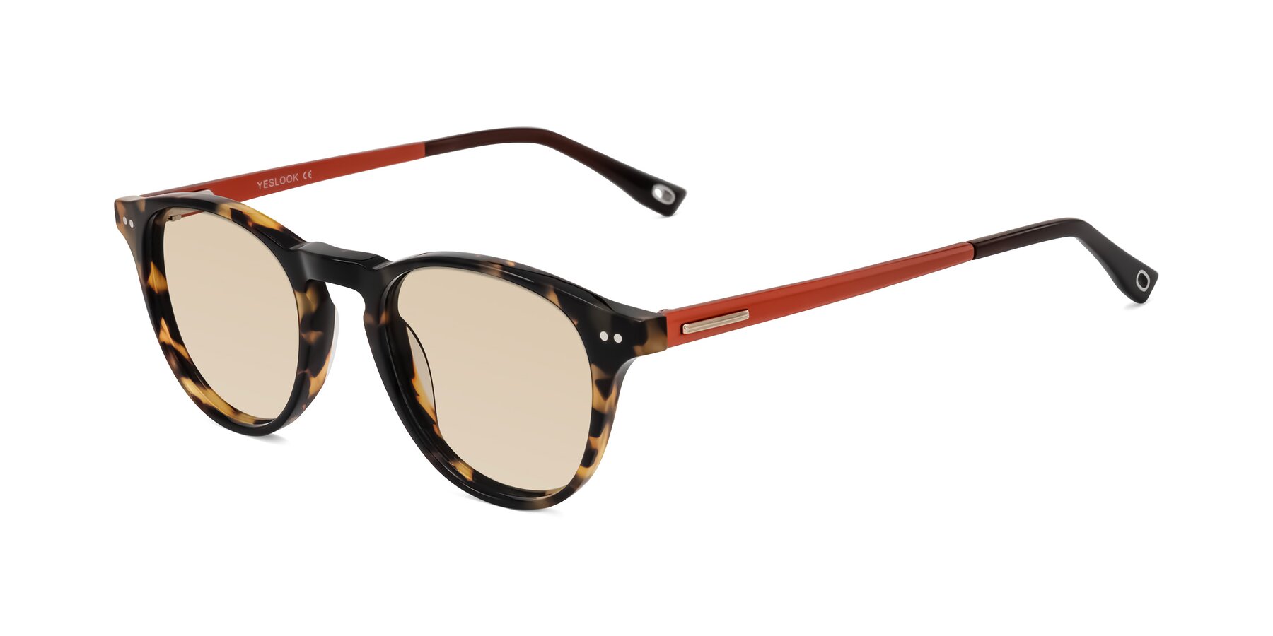 Angle of Orkid in Tortoise/Orange with Light Brown Tinted Lenses