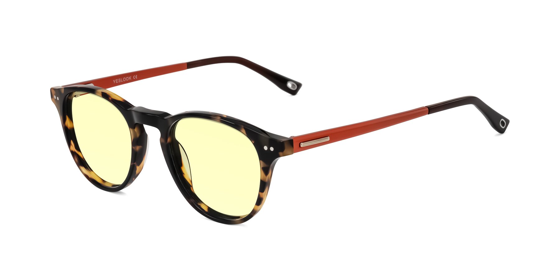 Angle of Orkid in Tortoise/Orange with Light Yellow Tinted Lenses