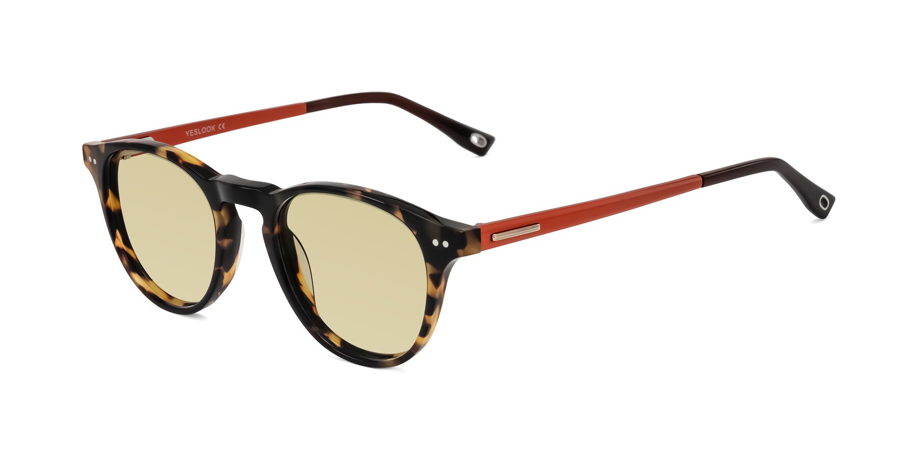 Angle of Orkid in Tortoise/Orange with Light Champagne Tinted Lenses