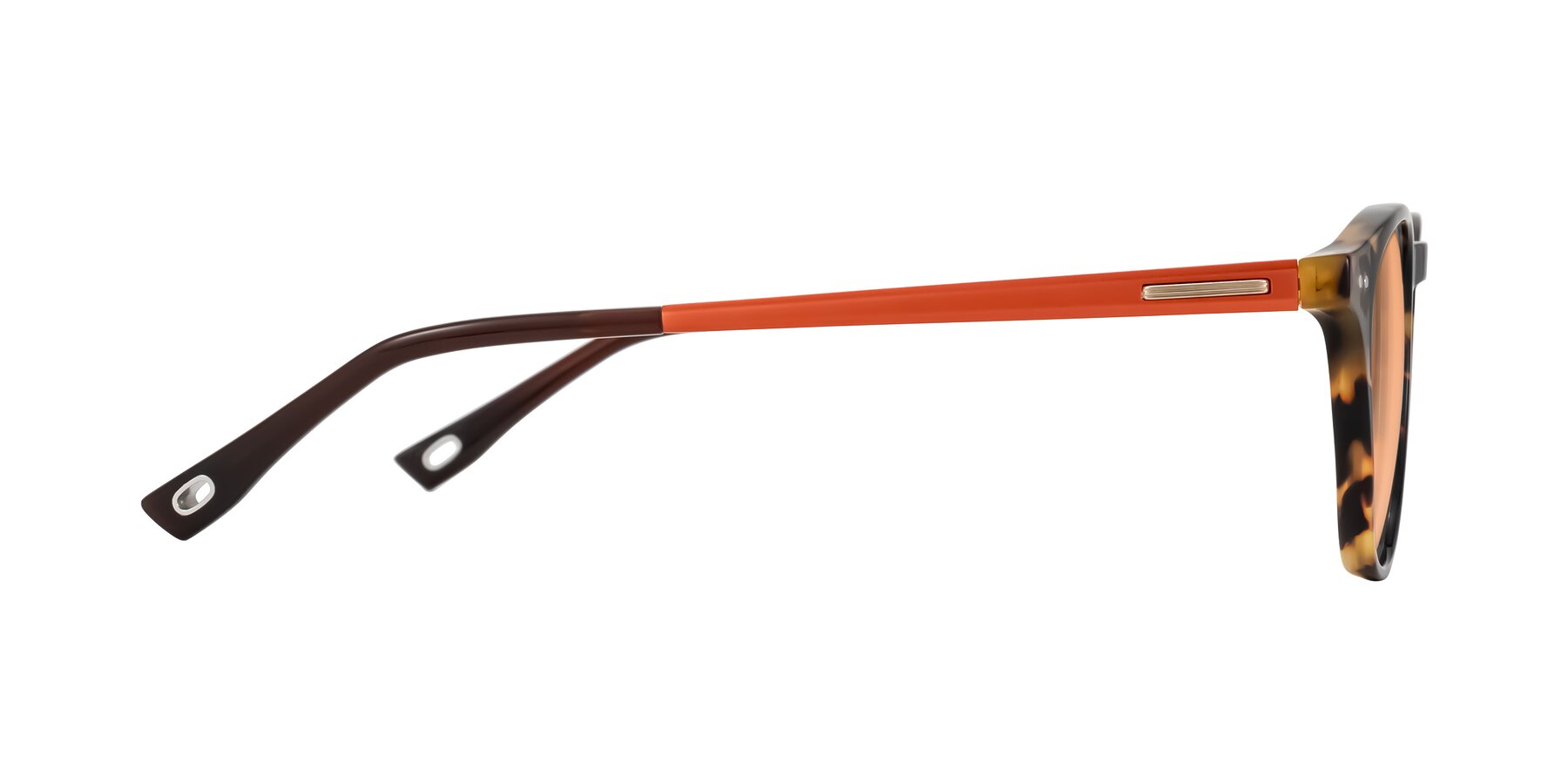 Side of Orkid in Tortoise/Orange with Light Orange Tinted Lenses