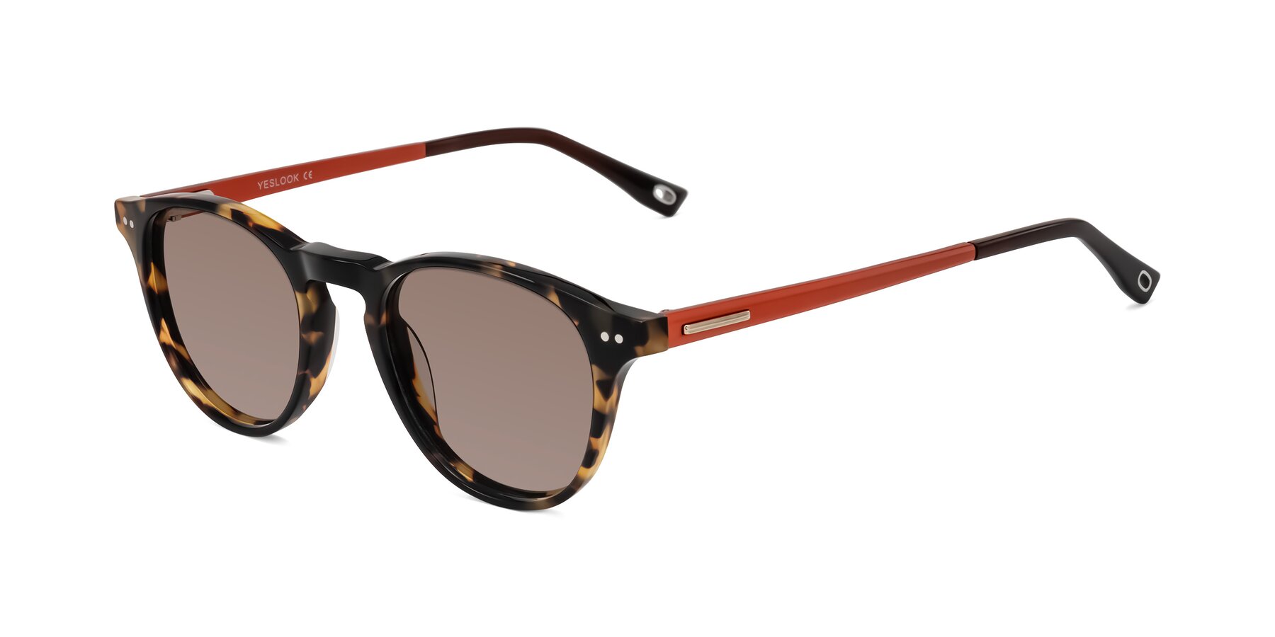 Angle of Orkid in Tortoise/Orange with Medium Brown Tinted Lenses