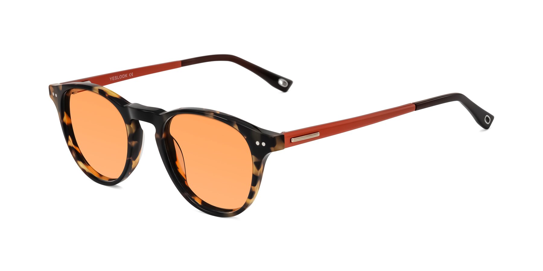 Angle of Orkid in Tortoise/Orange with Medium Orange Tinted Lenses