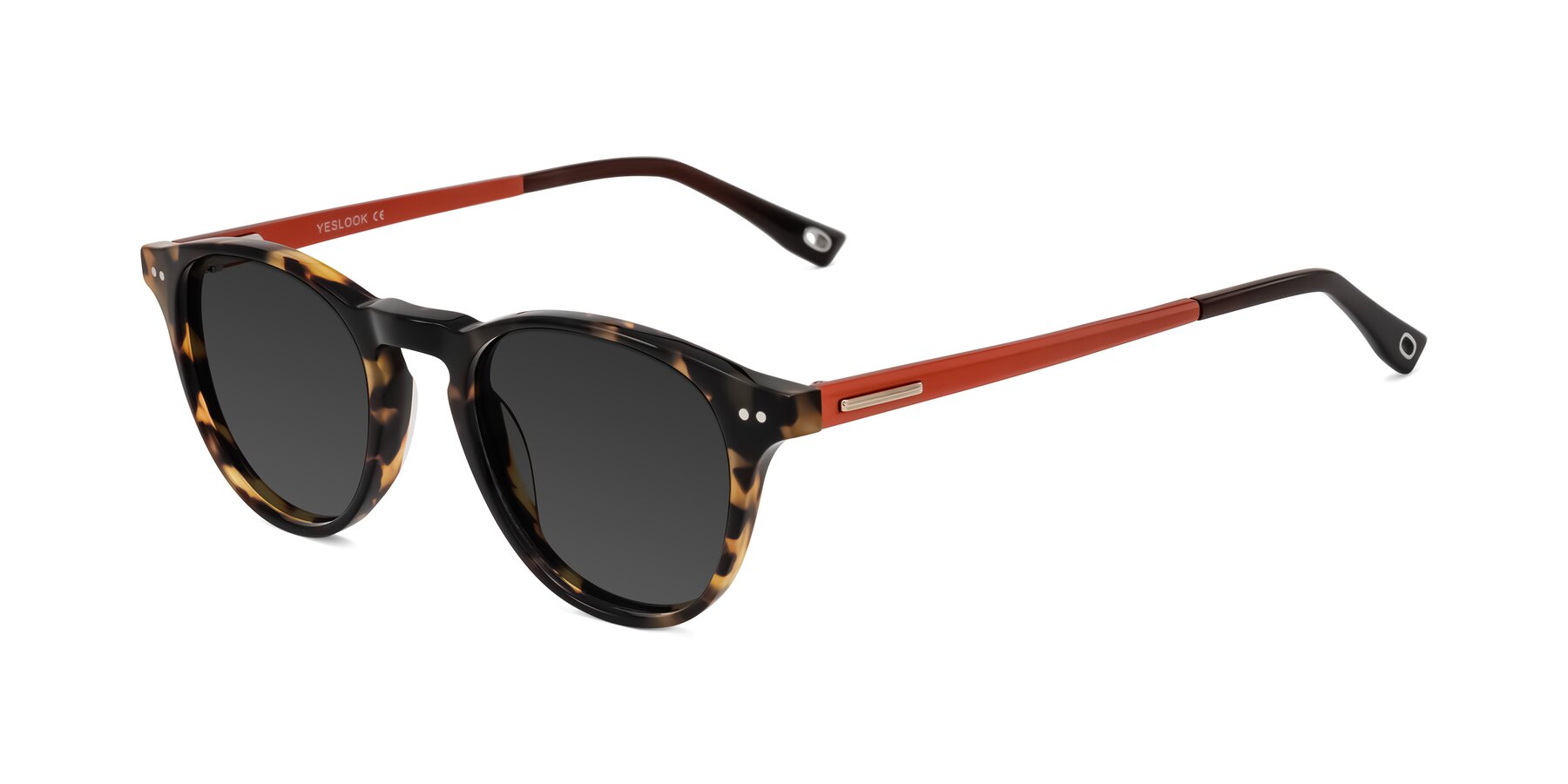 Angle of Orkid in Tortoise/Orange with Gray Tinted Lenses
