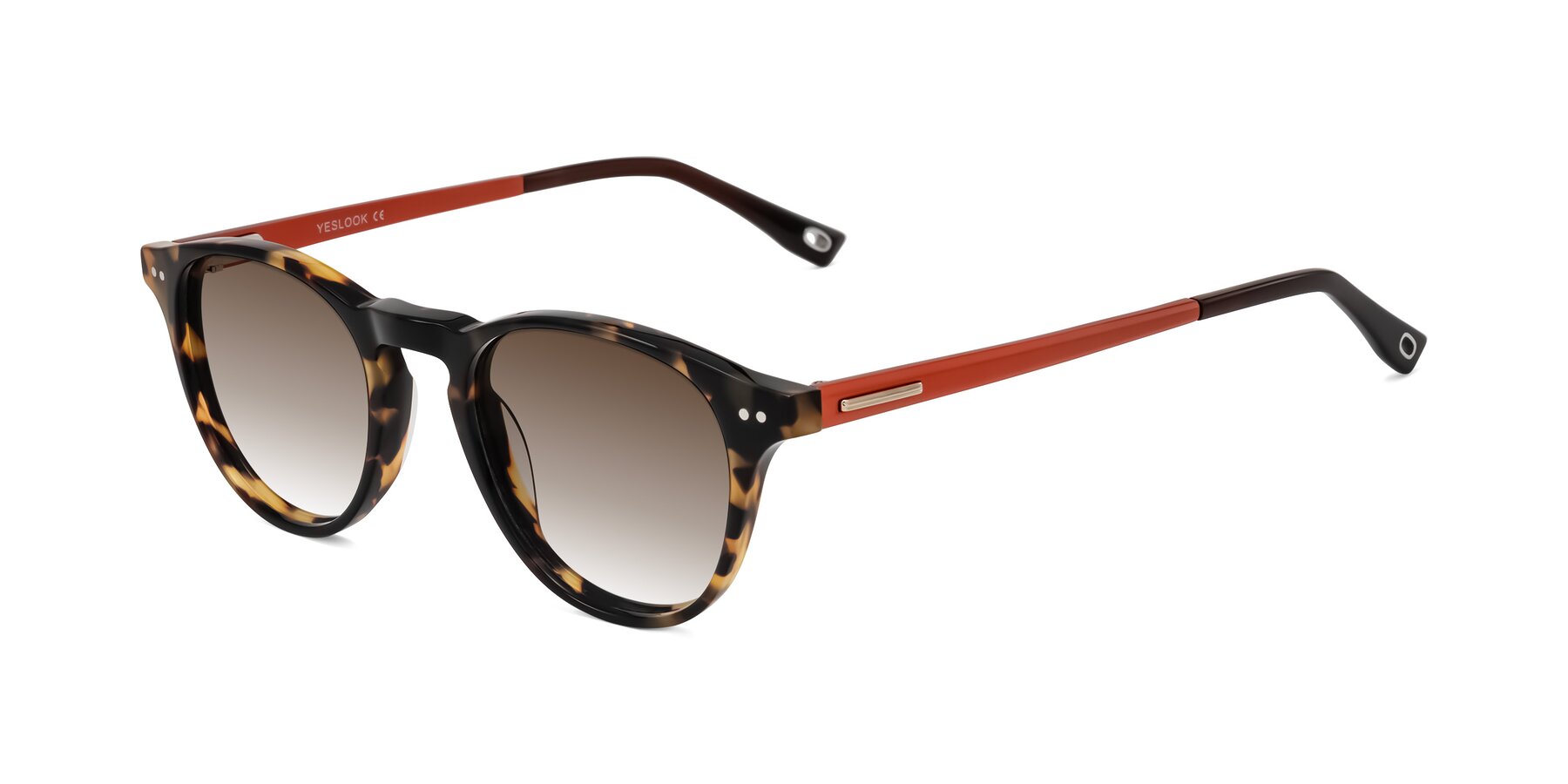 Angle of Orkid in Tortoise/Orange with Brown Gradient Lenses
