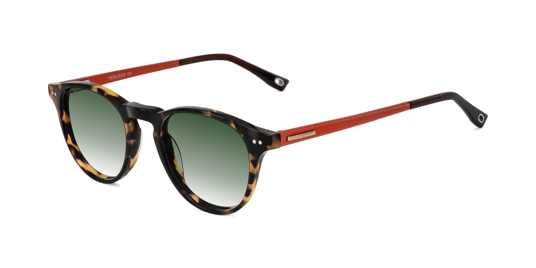 Angle of Orkid in Tortoise/Orange with Green Gradient Lenses
