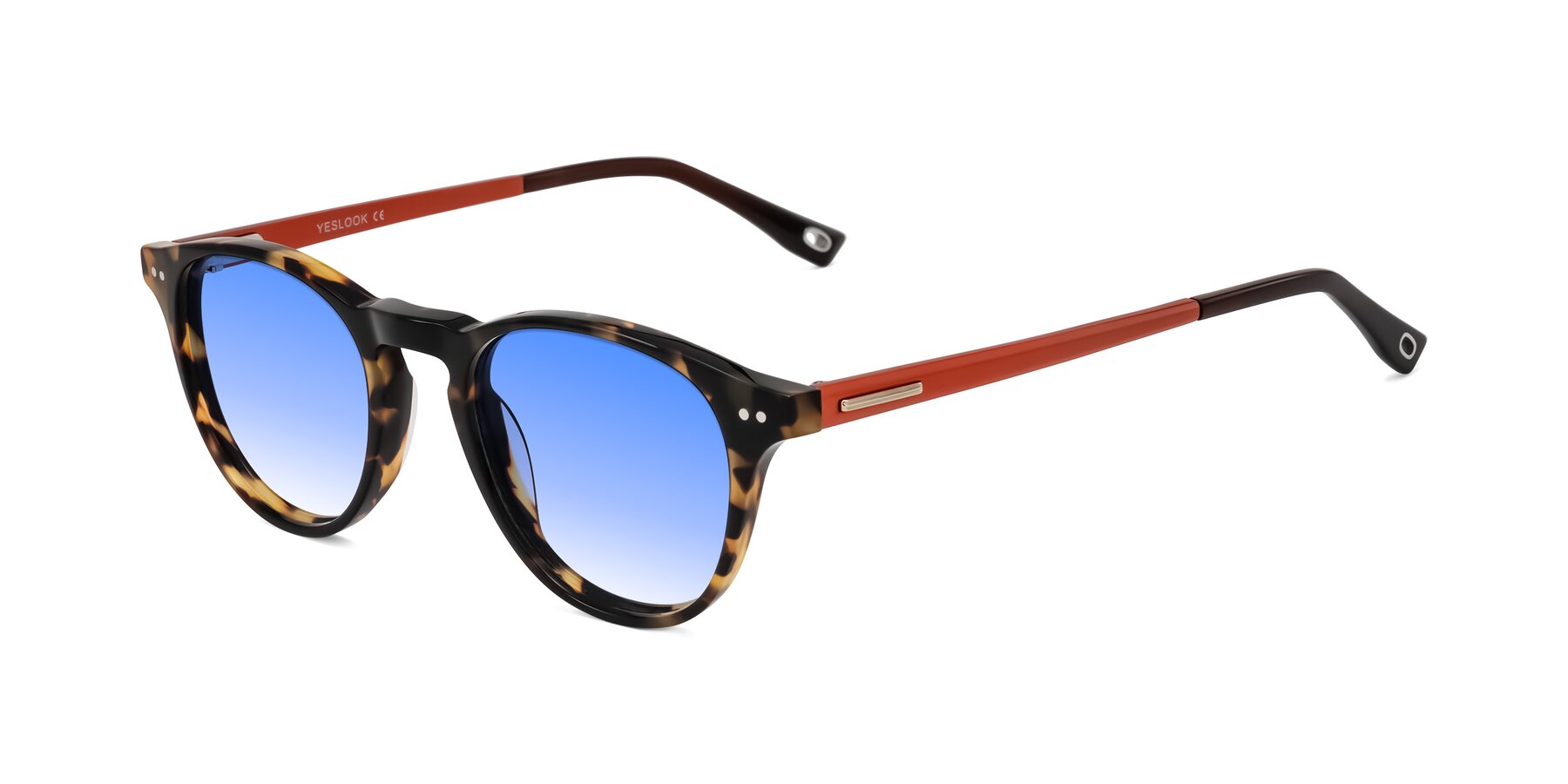 Angle of Orkid in Tortoise/Orange with Blue Gradient Lenses