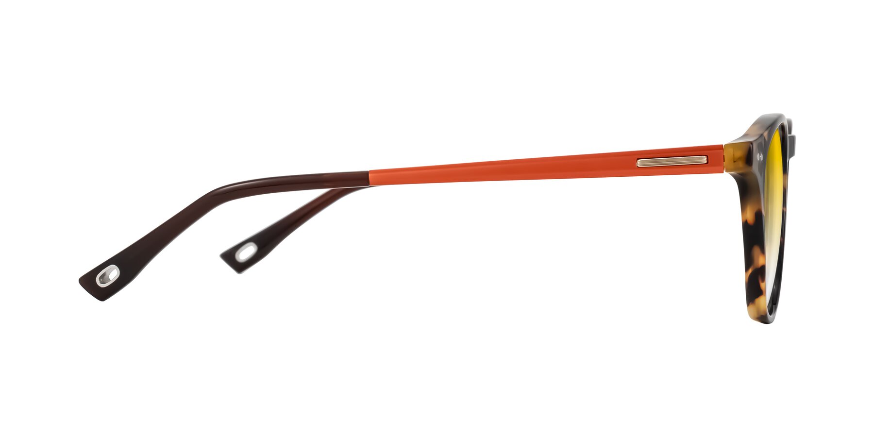 Side of Orkid in Tortoise/Orange with Yellow Gradient Lenses