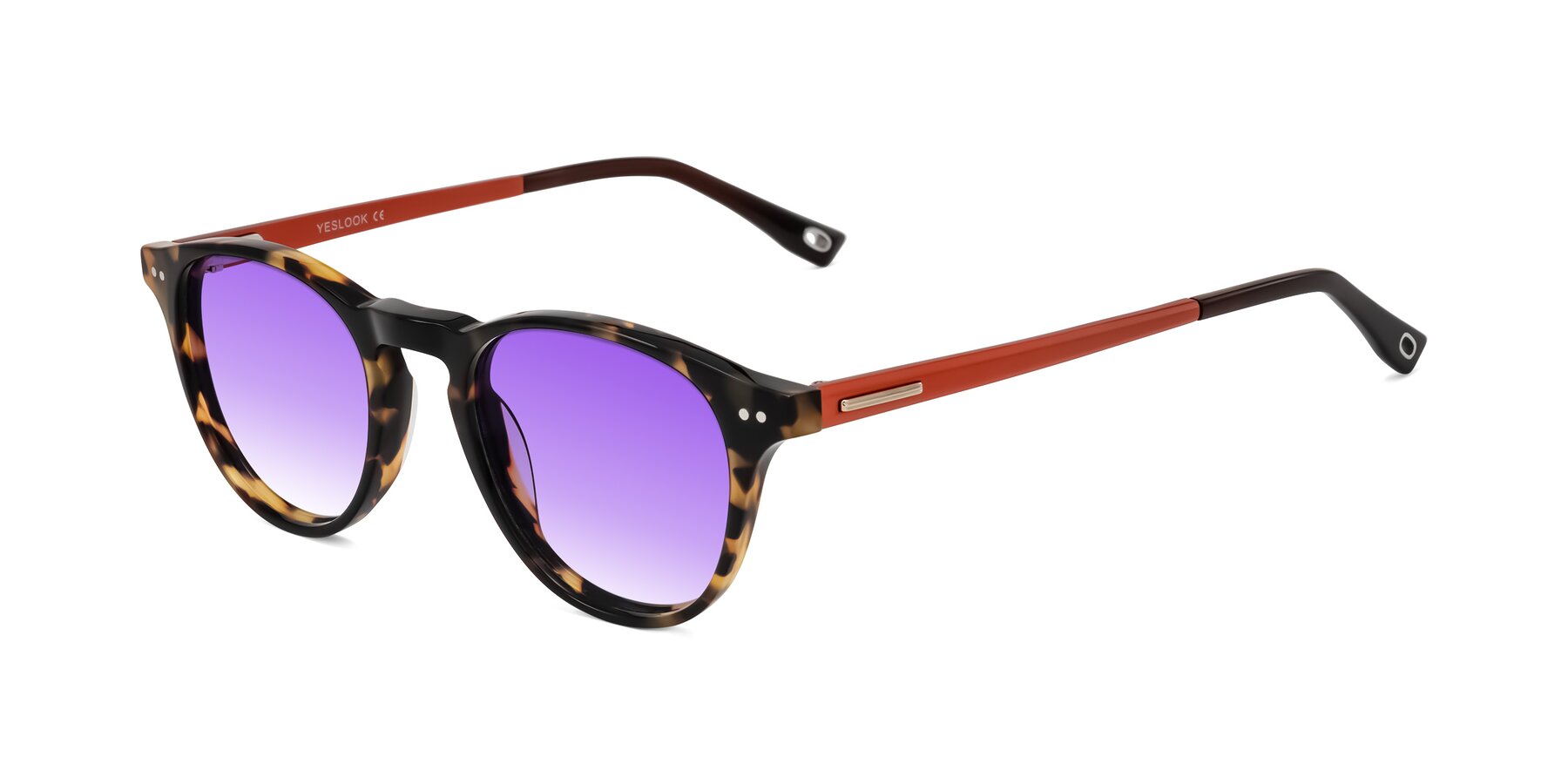 Angle of Orkid in Tortoise/Orange with Purple Gradient Lenses