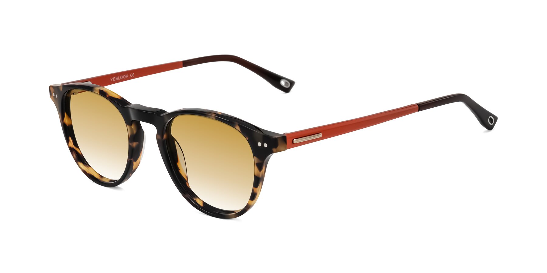 Angle of Orkid in Tortoise/Orange with Champagne Gradient Lenses