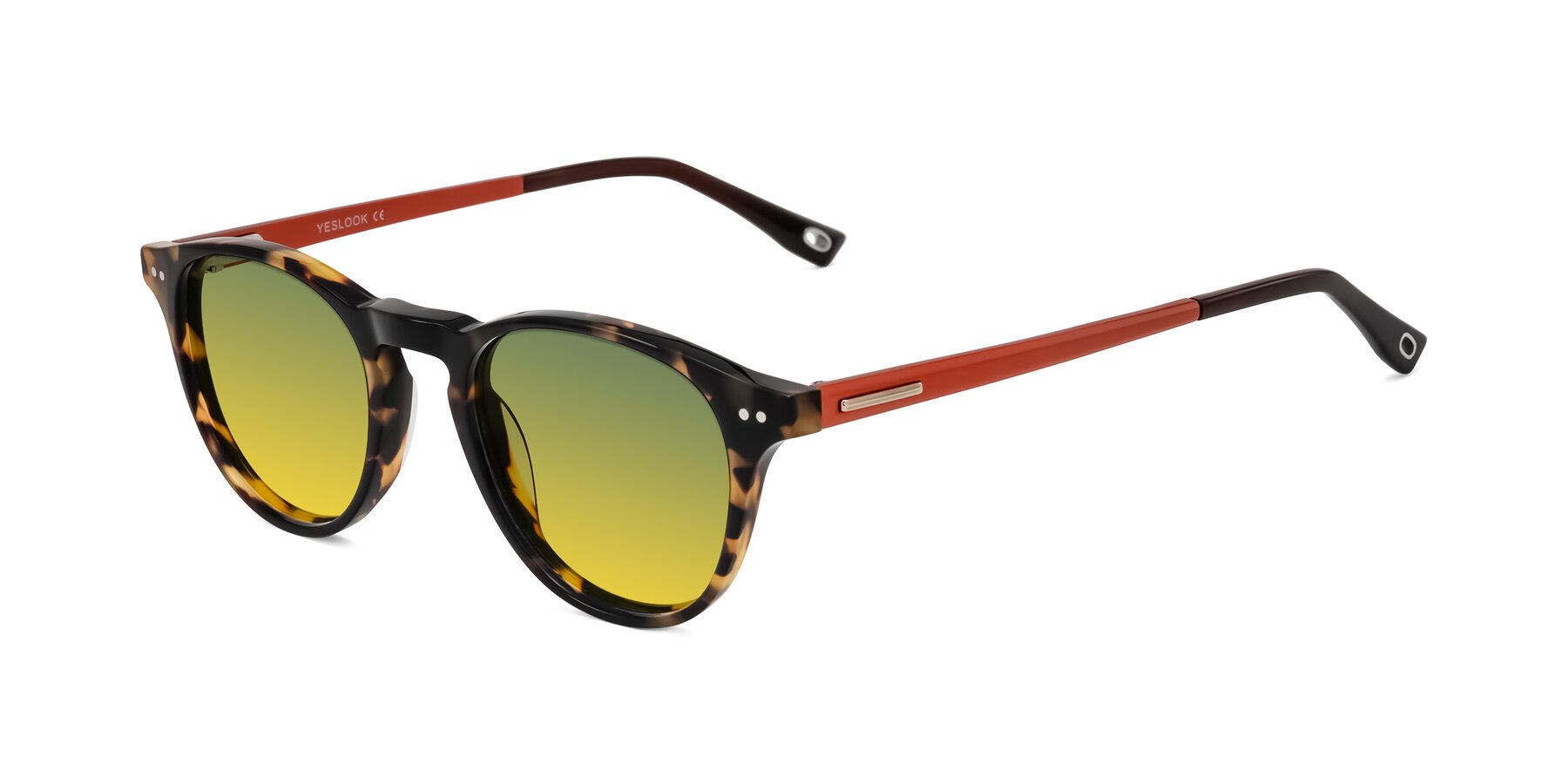 Angle of Orkid in Tortoise/Orange with Green / Yellow Gradient Lenses