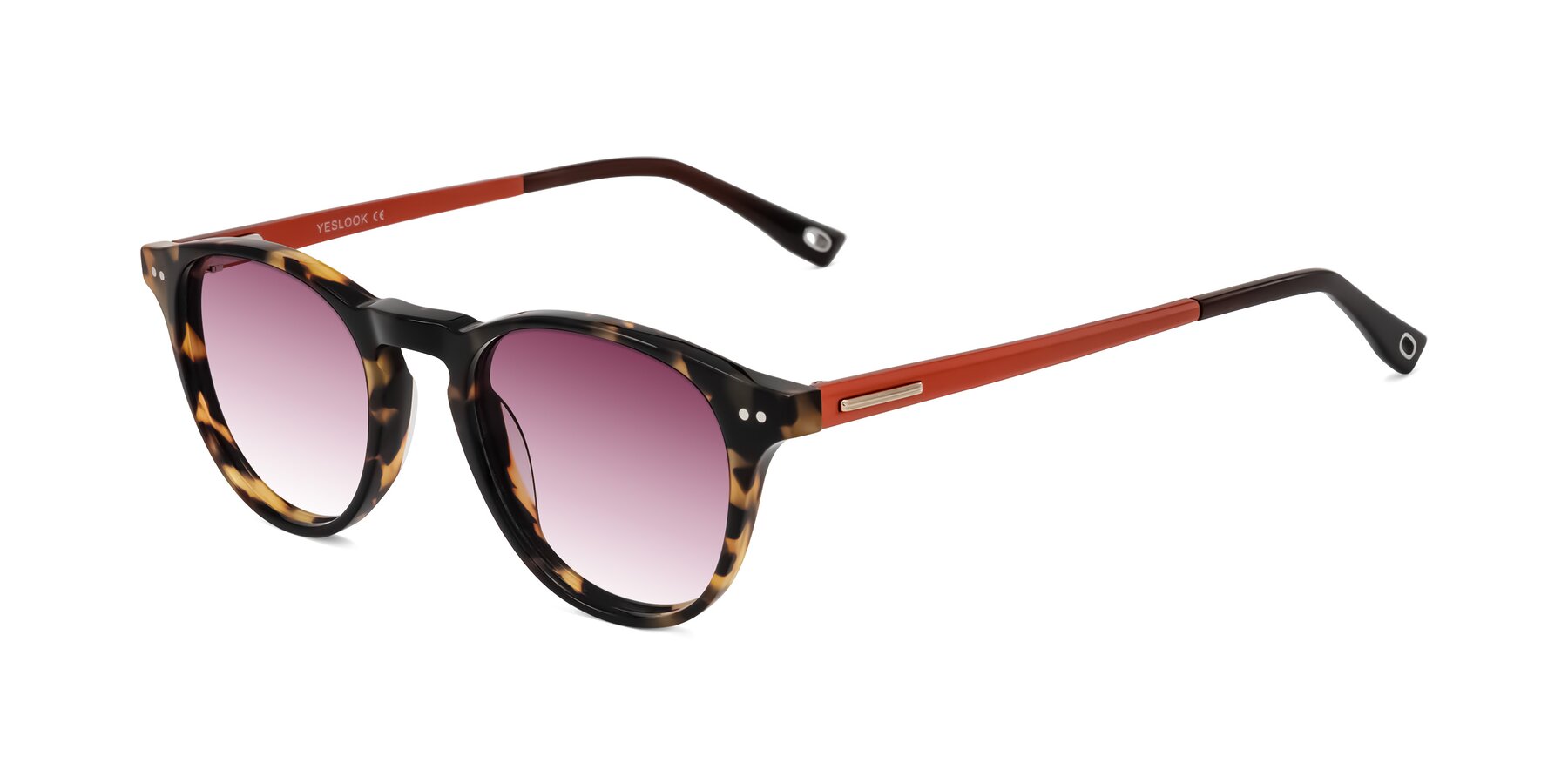 Angle of Orkid in Tortoise/Orange with Wine Gradient Lenses